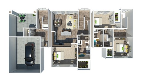 Floor plan for 3 beds, 2 baths, 1652 sqft